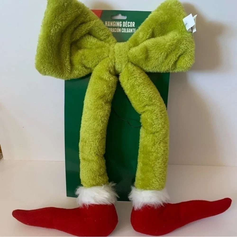 NWT. DR. SEUSS The Grinch Hanging Bow Grinch Legs he
